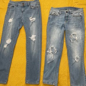 Blue distressed jeans